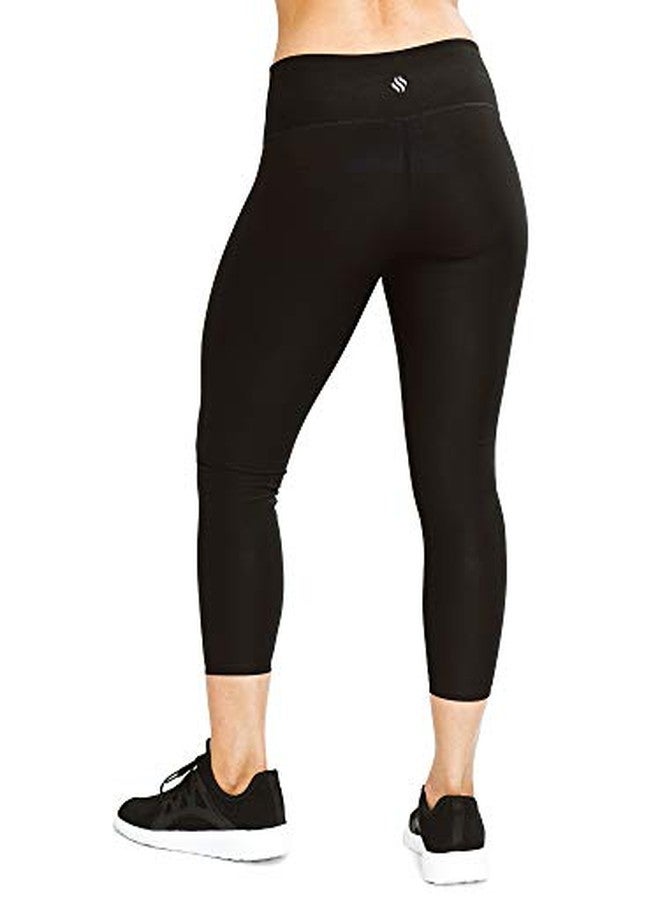 Sweat Shaper Women's Sauna Leggings Compression High Waist Yoga Pants Thermo Sweat Capris (Black, Large) - Image 3